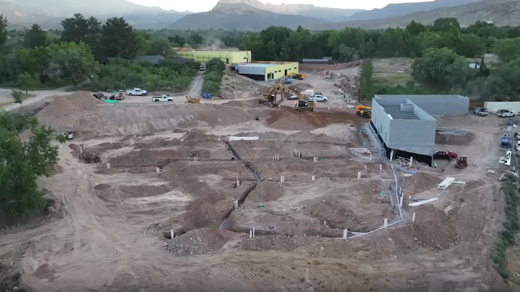 aerial pool construction site